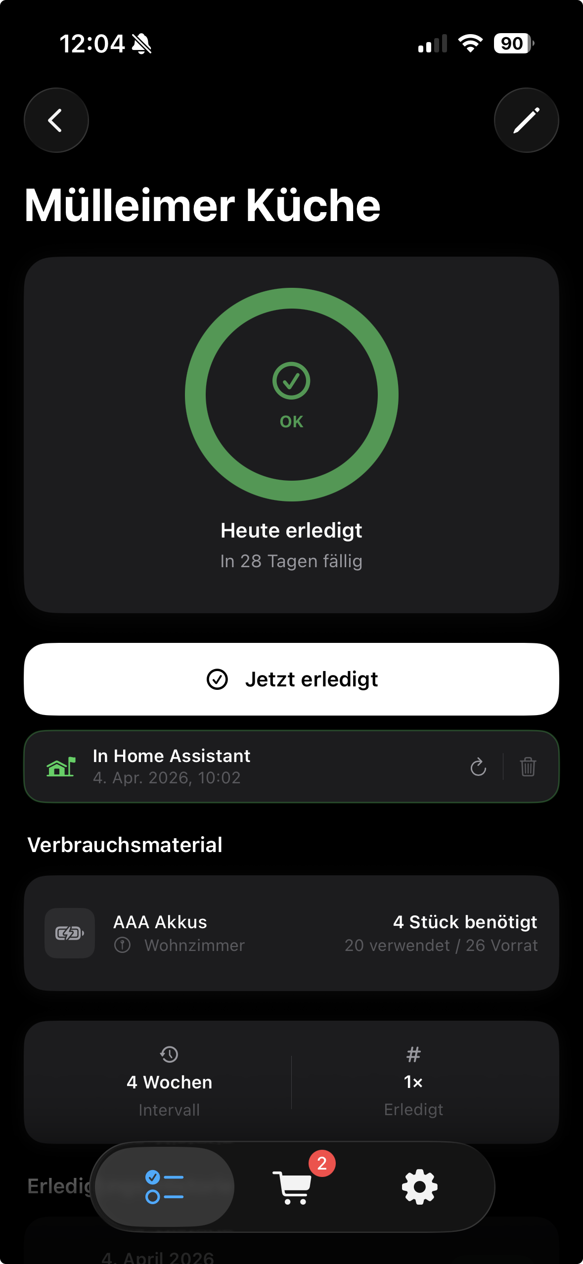 SimpleHouseTasks – Home Assistant Sync
